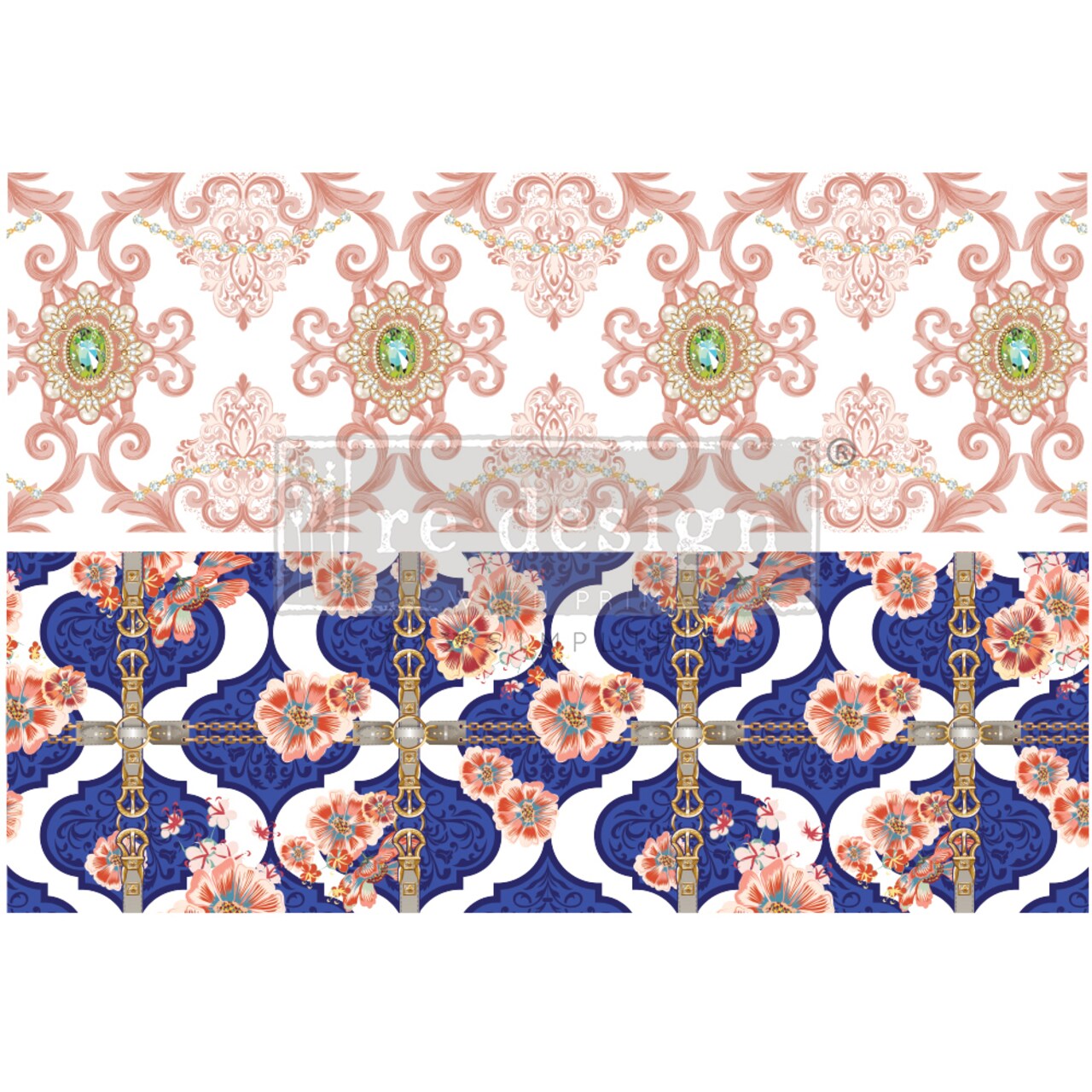 Decor Transfers® - Cece Fashion & Florals - total sheet size 24"x35", cut into 2 sheets